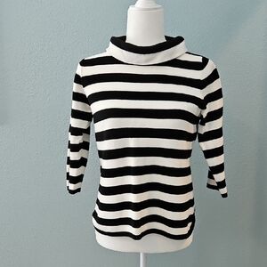 Talbots Black and White Striped Women's Sweater